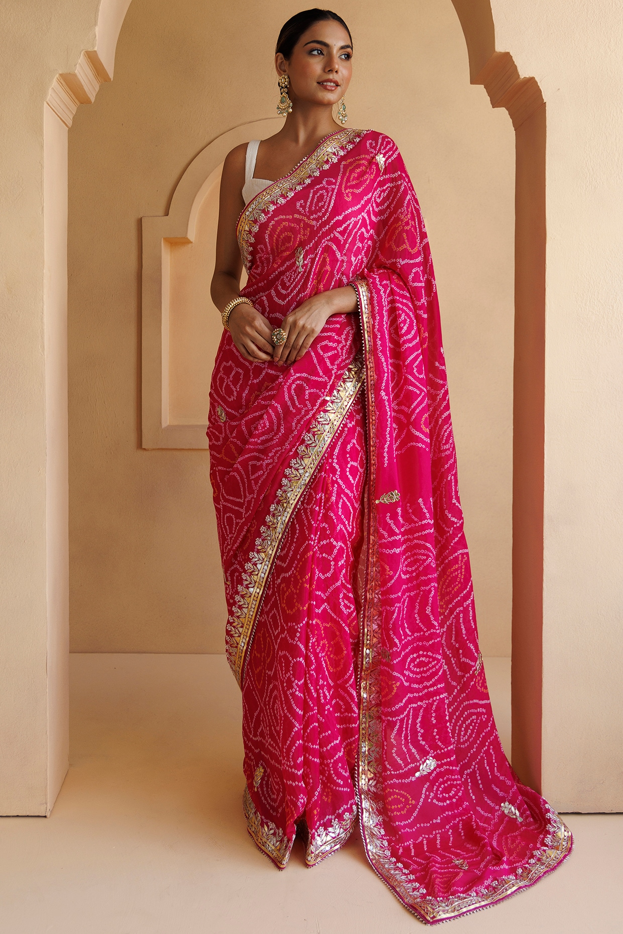 Buy Designer Gota Patti Bandhani Saree, Multi Color Hand Crafted  Traditional Jaipuri Bandhej Chunari Saree, Rajasthani Party Wear Saree  Online in India - Etsy