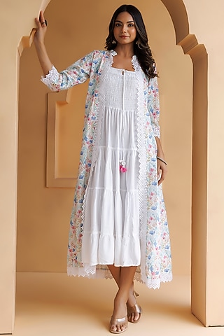 chikankari short dress JASHAN'S CHOICE Chikankari Short Gown  aainabyyashika