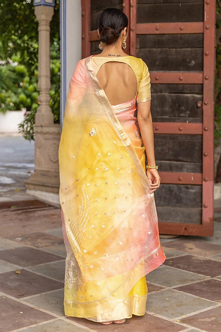 Multi-Colored Kota Silk Wedding Saree Set by Geroo Jaipur at Pernia's Pop Up Shop