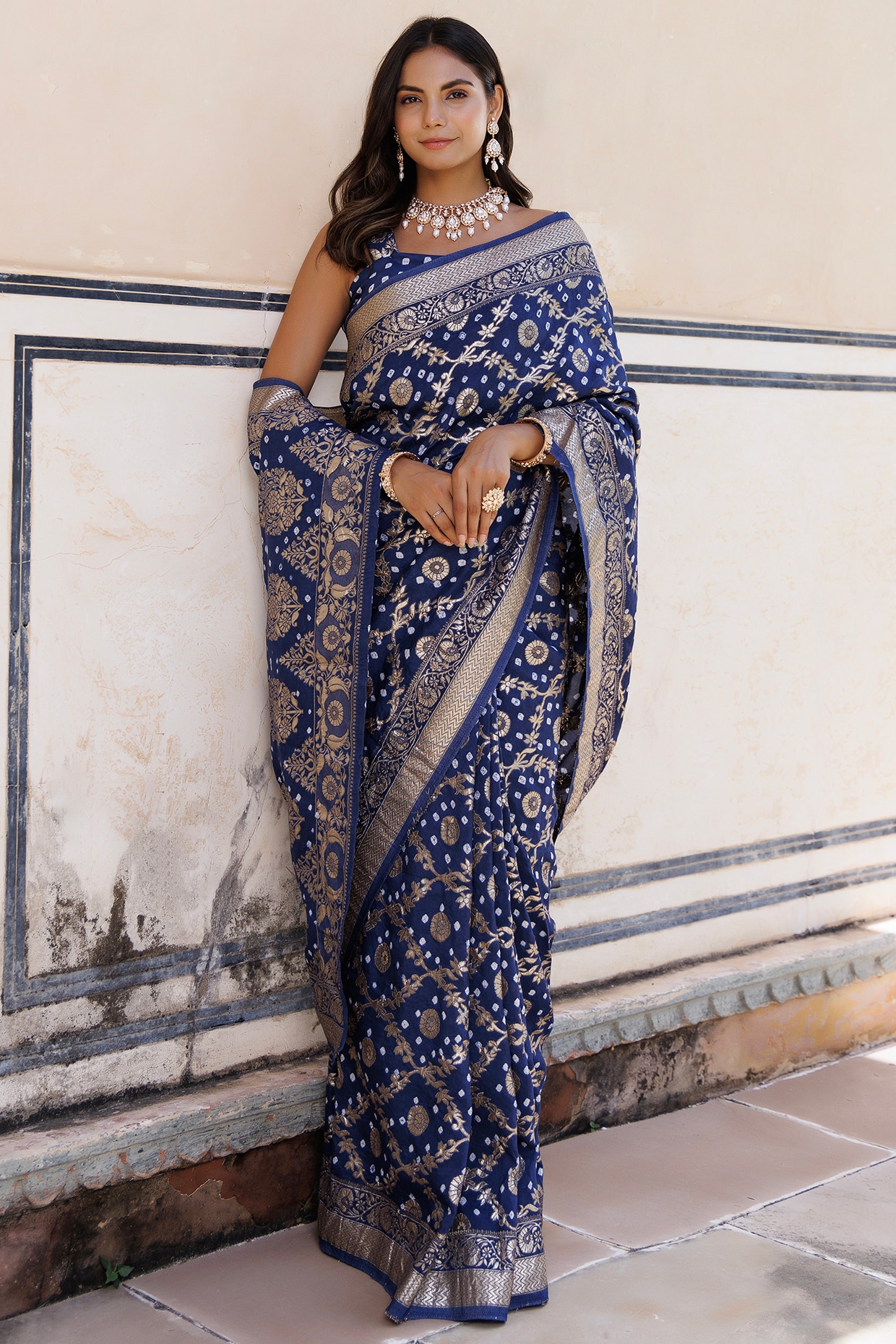 Blue Banarasi Silk sarees for Wedding with Price