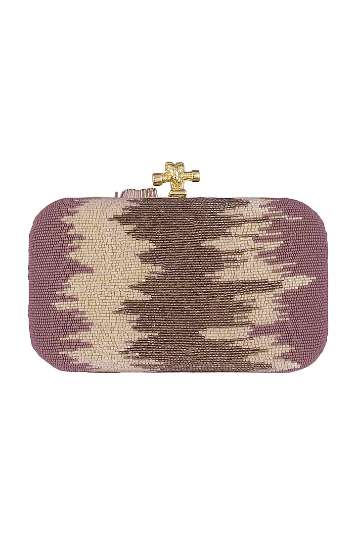 Purple Shaded Embroidered Clutch by Durvi