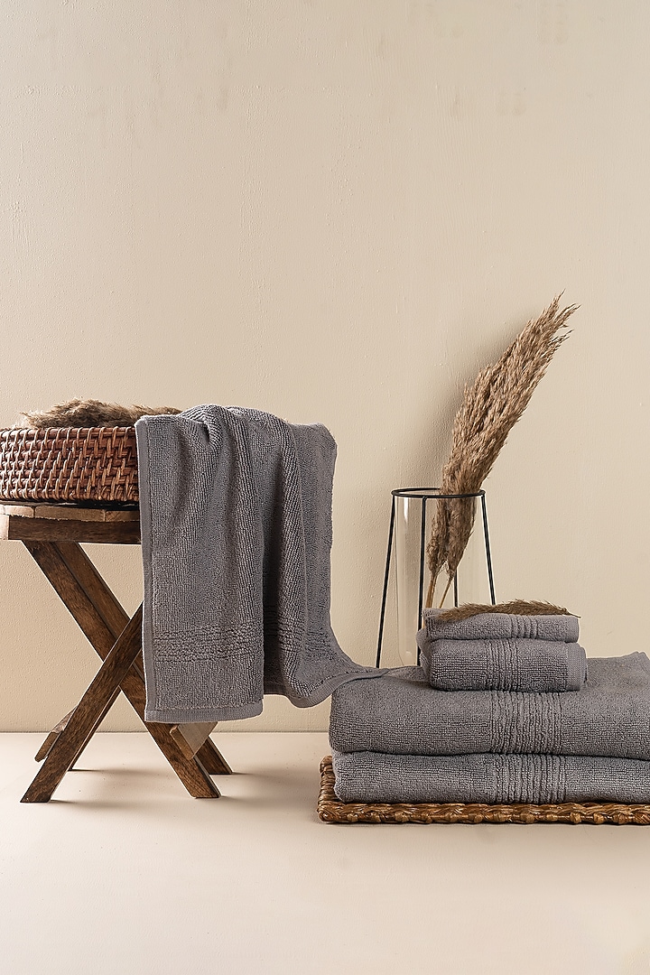Grey Towels (Set of 8) by By ADAB at Pernia's Pop Up Shop