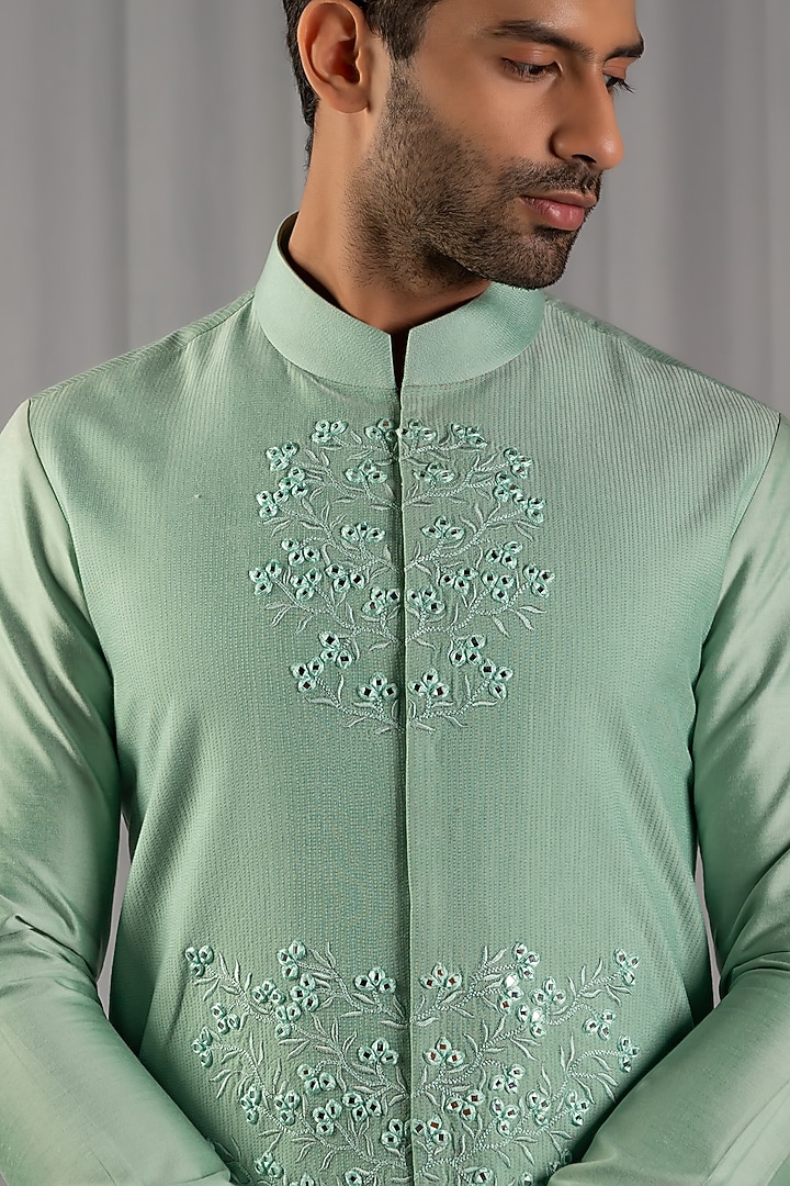 Yellow Chanderi Shaded Kurta Set by Punit Arora at Pernia's Pop Up Shop