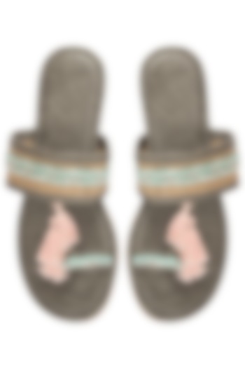 Grey Tassel Sandals by Gush