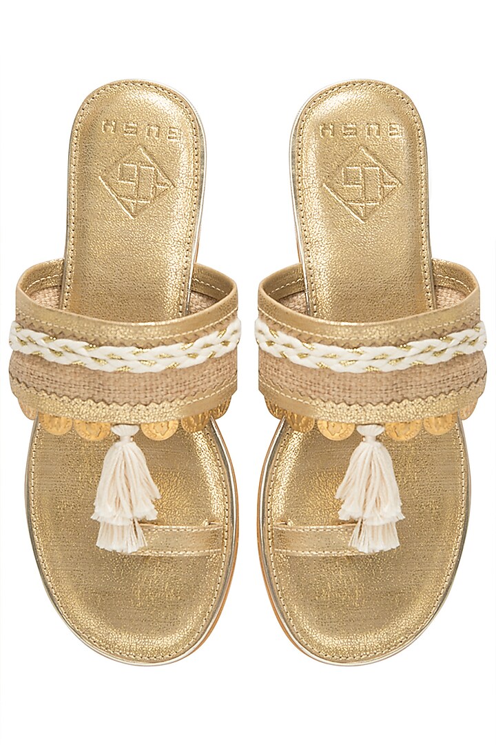 Gold Tassel Sandals by Gush