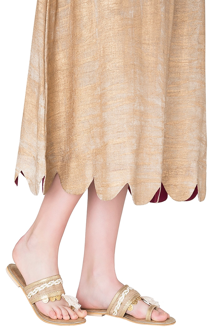 Gold tassel sandals available only at Pernia's Pop Up Shop.