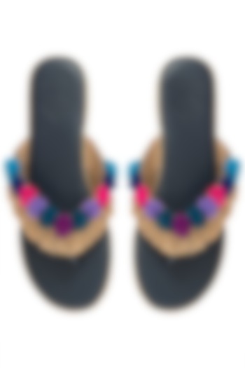 Multi-Coloured Pom Pom Sandals by Gush