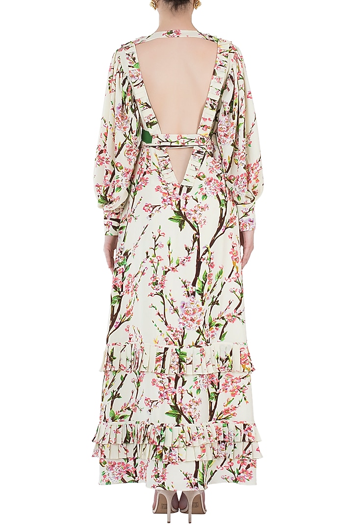 Cream and pink floral maxi dress available only at Pernia's Pop Up Shop.