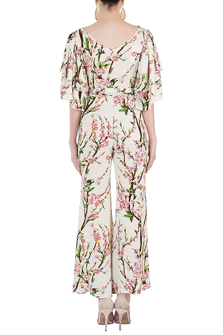 Cream and pink floral jumpsuit available only at Pernia's Pop Up Shop.