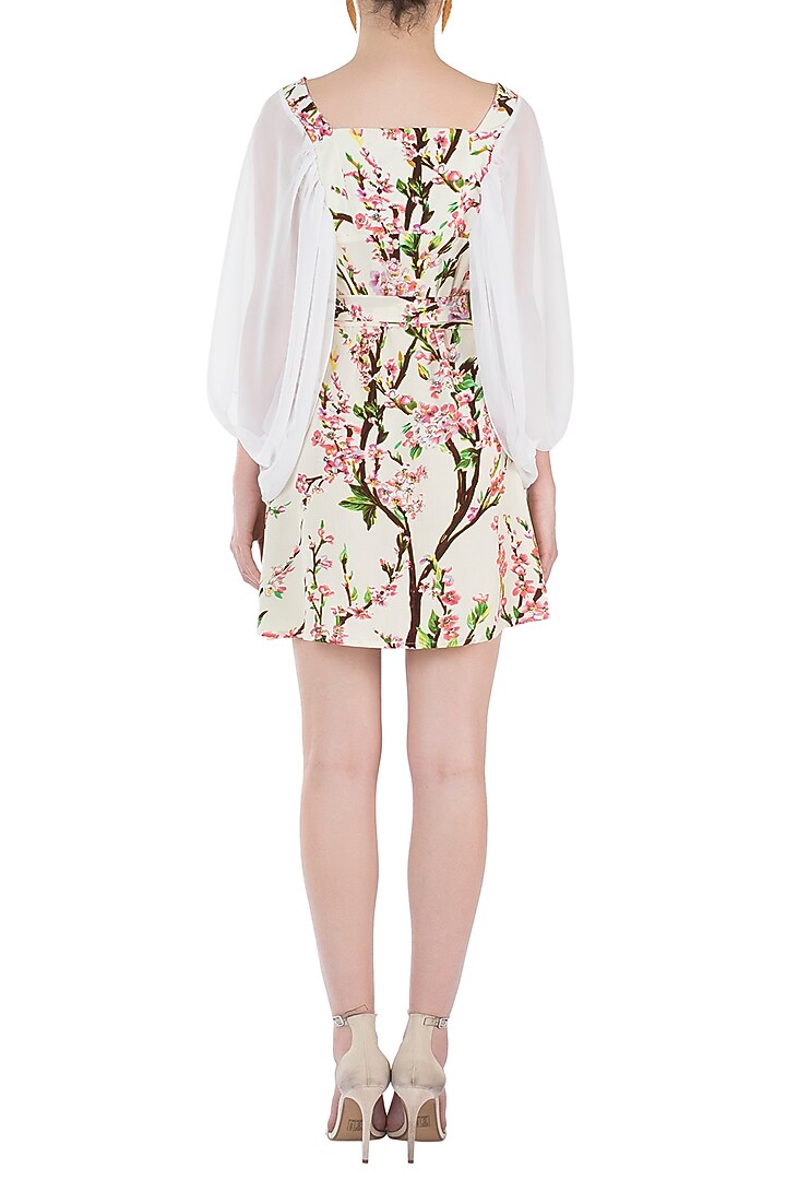 Cream and pink floral smock dress available only at Pernia's Pop Up Shop.