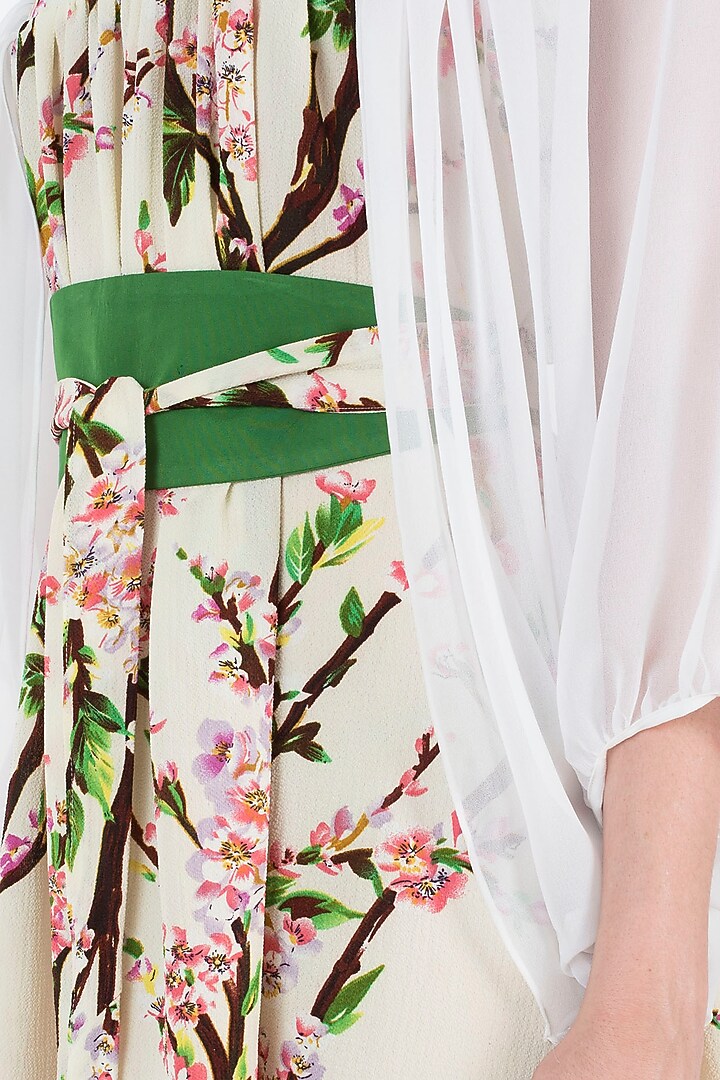 Cream and pink floral smock dress available only at Pernia's Pop Up Shop.
