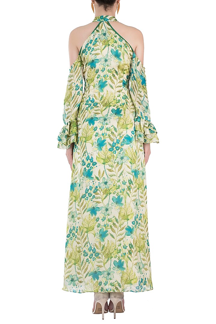 Green floral maxi dress available only at Pernia's Pop Up Shop.