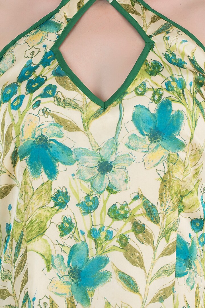 Green floral maxi dress available only at Pernia's Pop Up Shop.