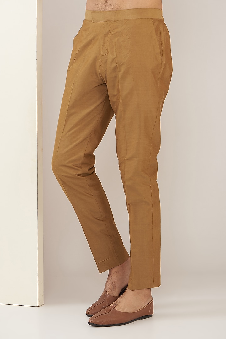 Mustard Gold Cotton Silk Mirror Kurta Set by GUJRALS at Pernia's Pop Up Shop