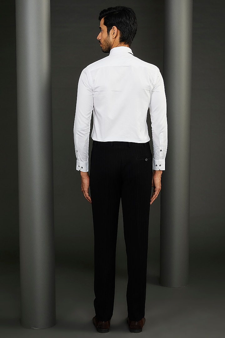 Black Rayon Embellished Tuxedo Set by GUJRALS at Pernia's Pop Up Shop