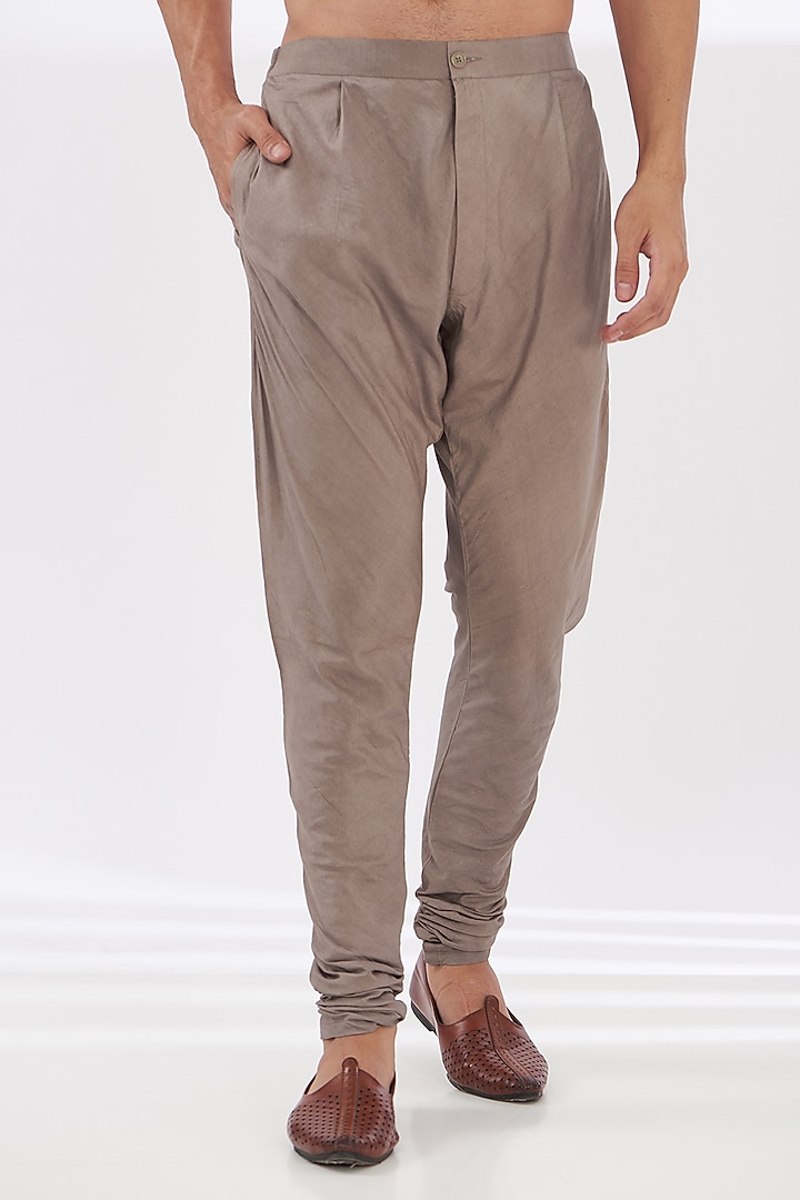 Grey Silk Thread Embroidered Groom Sherwani Set by Gaurav & Apoorva at Pernia's Pop Up Shop