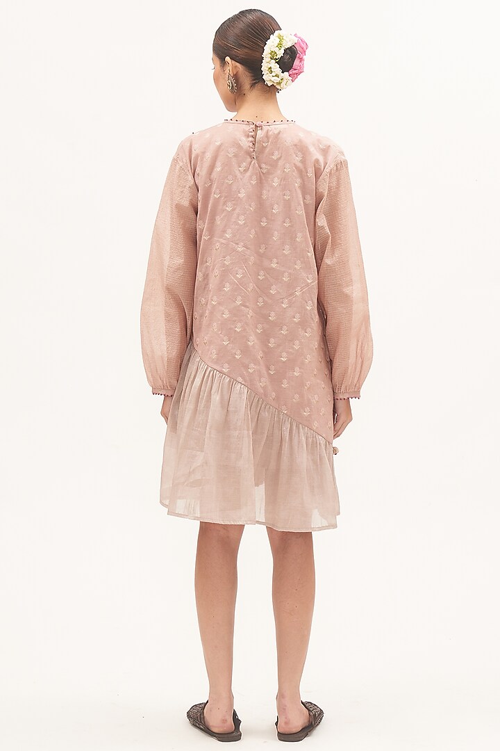 Pale Pink Chanderi Panelled Summer Dress by Gyaarah Baees at Pernia's Pop Up Shop