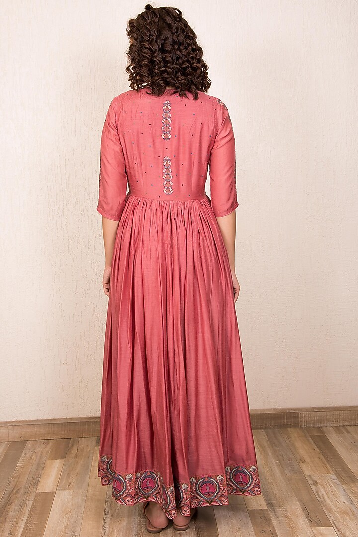 Dusty Pink Embroidered Cocktail Dress With Inner by Gazal Mishra at Pernia's Pop Up Shop