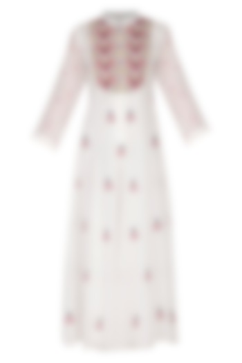 White Embroidered Jumpsuit by Gazal Mishra