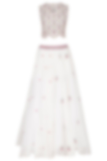 White Embroidered Wedding Lehenga Set by Gazal Mishra at Pernia's Pop Up Shop