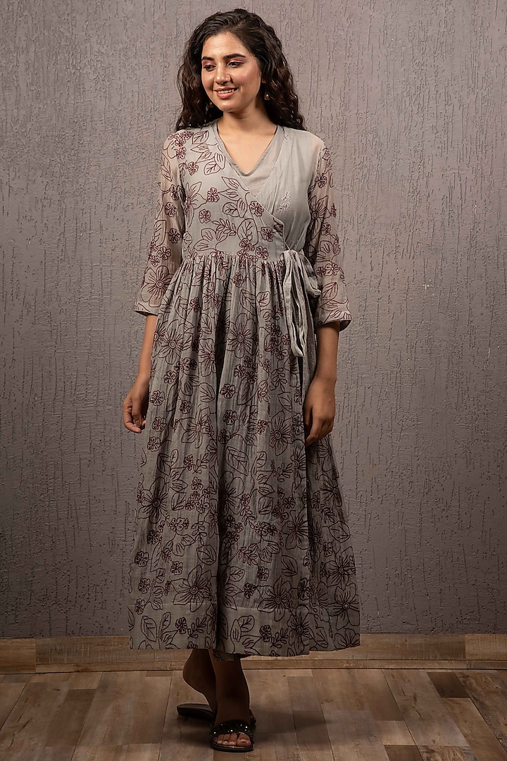 Angrakha Embroidered Kurta With Inner by Gazal Mishra