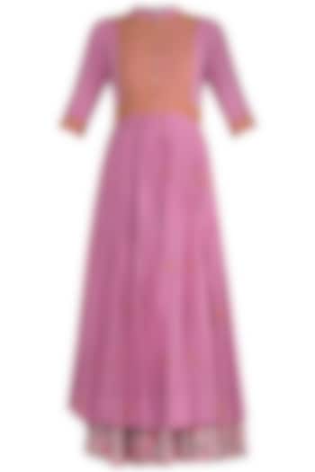 Pink Thread Embroidered Dress by Gazal Mishra