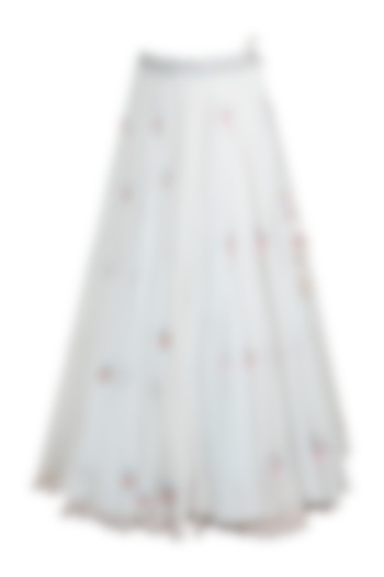 Off White Hand Embroidered Skirt by Gazal Mishra