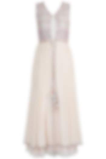 Off White Embroidered Cocktail Dress by Gazal Mishra at Pernia's Pop Up Shop