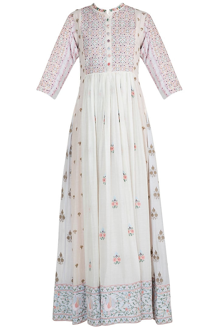 Multi Colored Thread Embroidered Dress Design by Gazal Mishra at Pernia's Pop Up Shop 2024