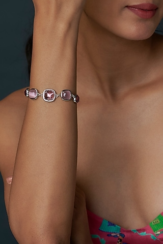 White Finish Crystal Bracelet by Halo Jewelers