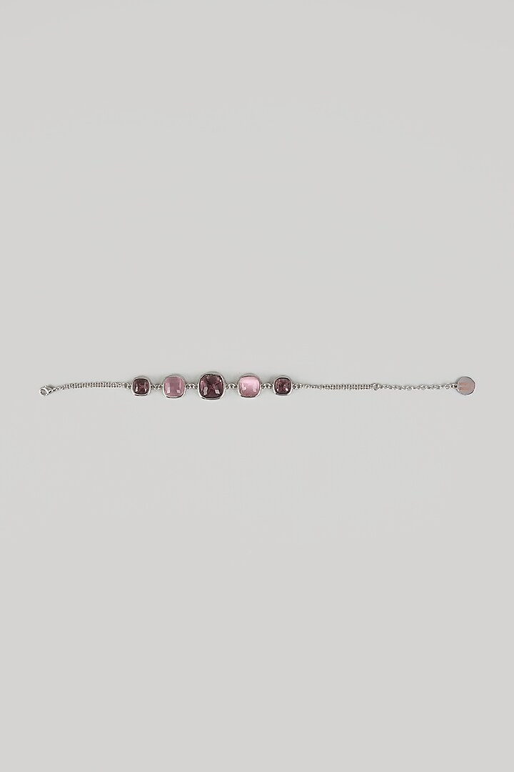 White Finish Crystal Bracelet by Halo Jewelers at Pernia's Pop Up Shop