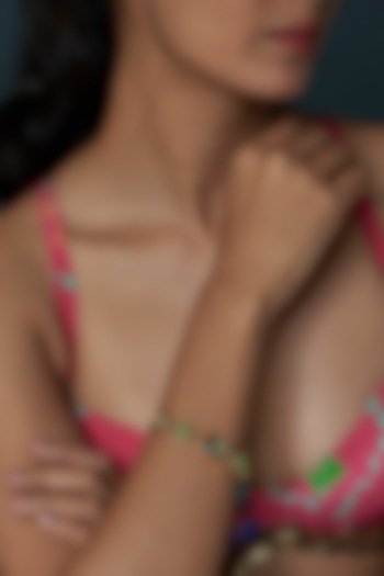 Gold Finish Amethyst Crystal Pendant Bracelet by Halo Jewelers at Pernia's Pop Up Shop