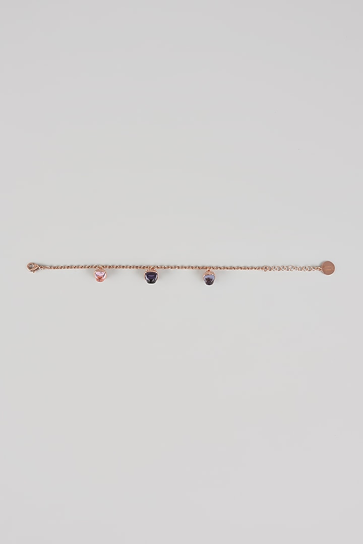 Rose Gold Finish Cubic Zirconia Bracelet by Halo Jewelers at Pernia's Pop Up Shop