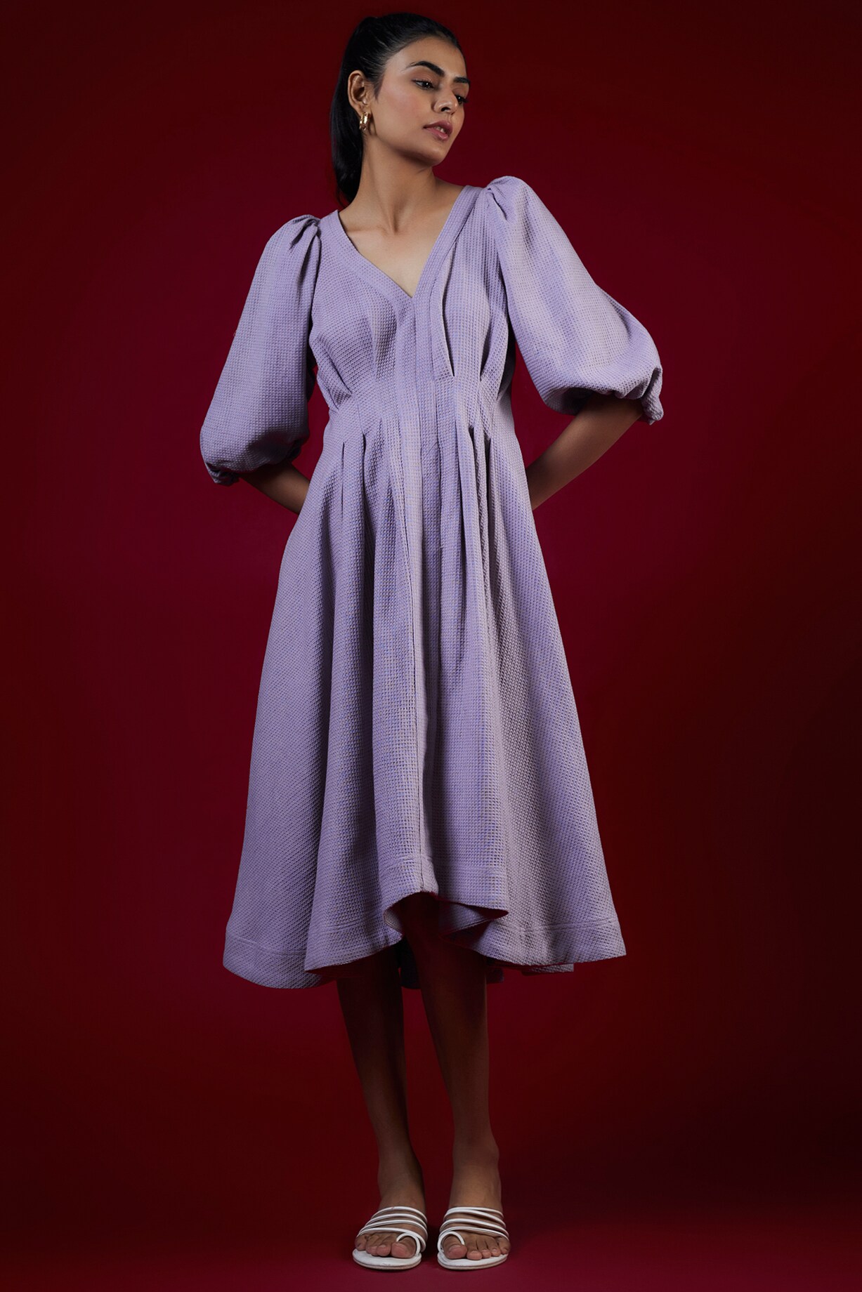 brunch hoco dress Lavender Garden Romance Midi Dress S / US 2-4