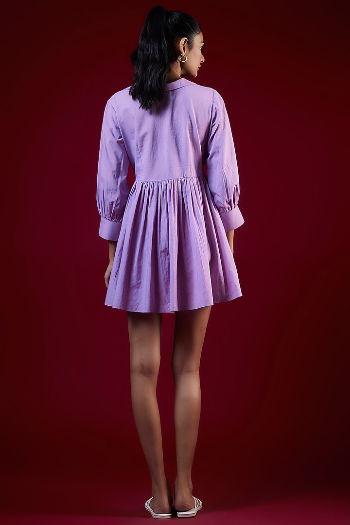 Lavender Cotton Skater Mini Summer Dress by LABEL KIARSH at Pernia's Pop Up Shop