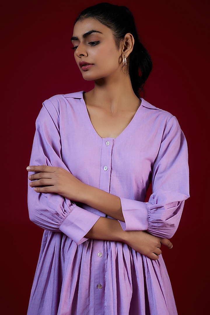 Lavender Cotton Skater Mini Summer Dress by LABEL KIARSH at Pernia's Pop Up Shop