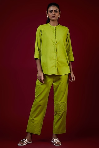 Green Cotton Co-Ord Set by LABEL KIARSH