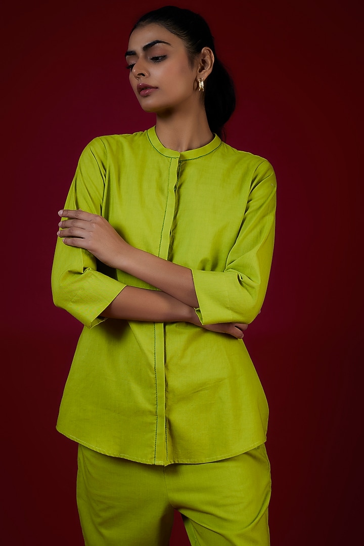 Green Cotton Co-Ord Set by LABEL KIARSH at Pernia's Pop Up Shop