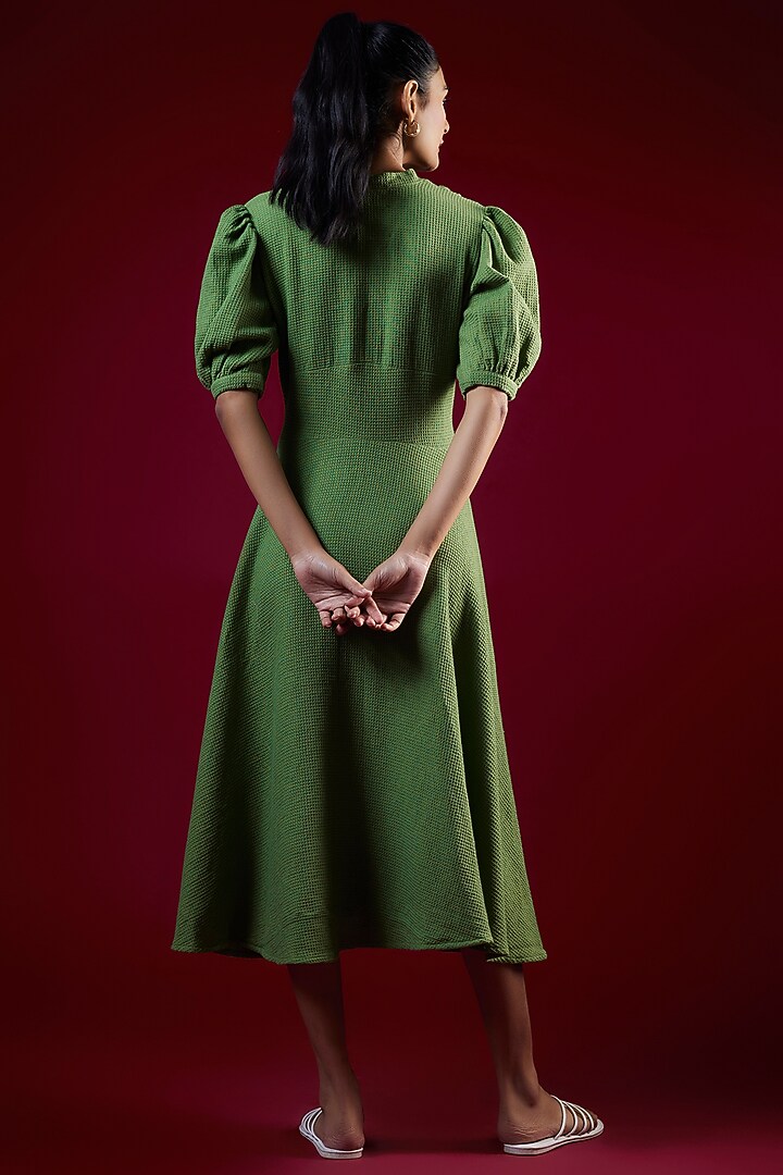 Shamrock Green Cotton Midi Summer Dress by LABEL KIARSH at Pernia's Pop Up Shop