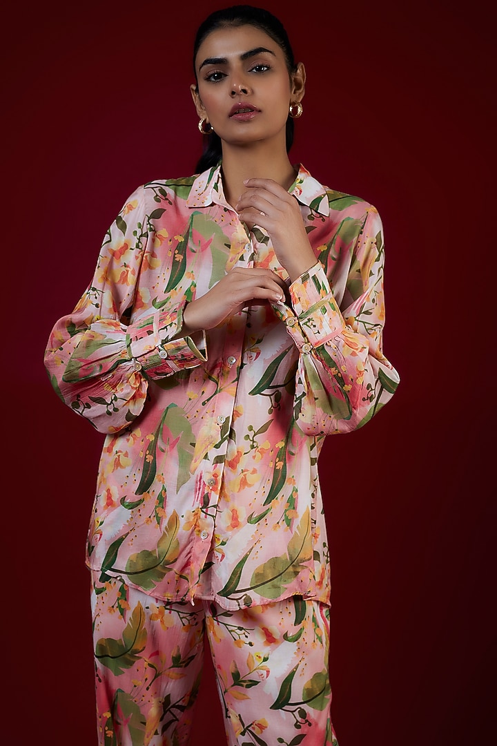 Multi-Colored Cotton Silk Co-Ord Set by LABEL KIARSH at Pernia's Pop Up Shop