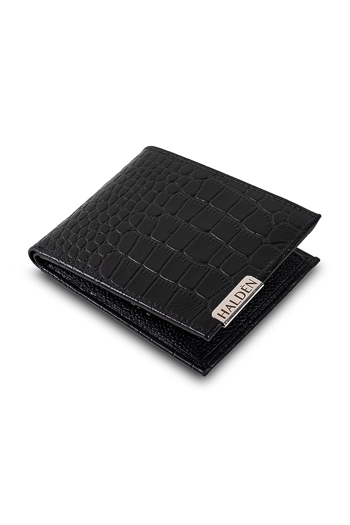 Black Handmade Leather Wallet by HALDEN at Pernia's Pop Up Shop