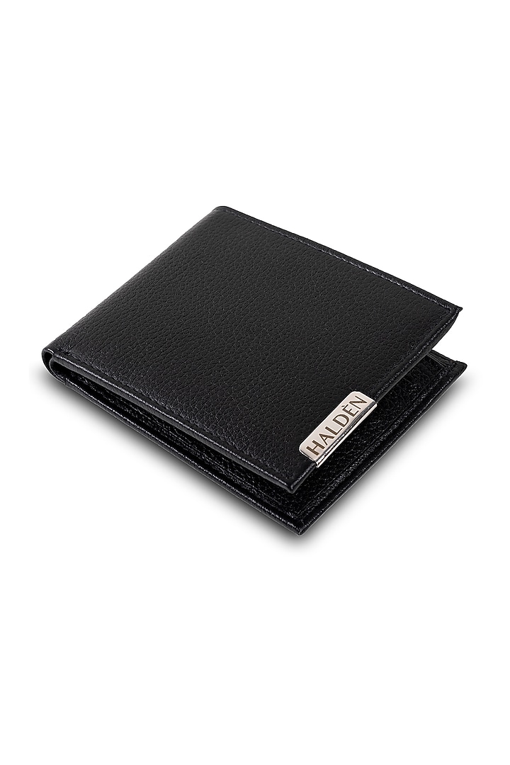 Black Handmade Leather Wallet by HALDEN at Pernia's Pop Up Shop