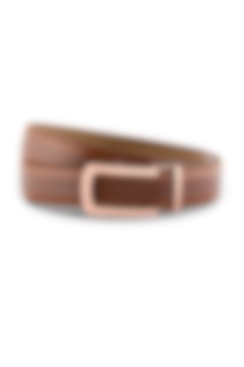 Burley Tan Leather Adjustable Belt With Buckle by HALDEN
