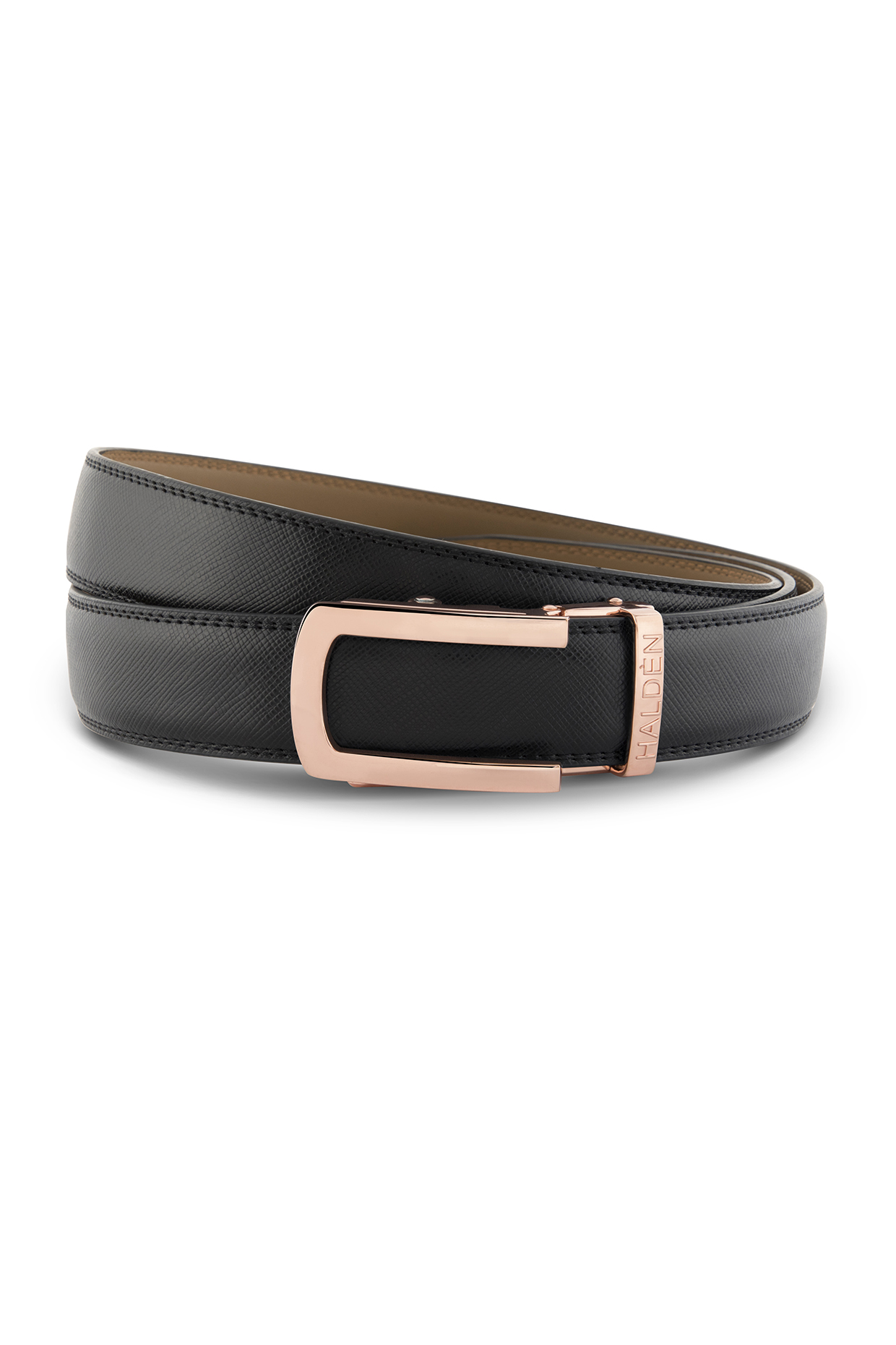 Vellano Black Leather Micro Adjustable Belt by HALDEN