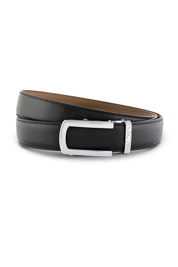Vellano Black Leather Adjustable Belt by HALDEN