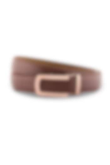 Vellano Brown Leather Micro Adjustable Belt by HALDEN