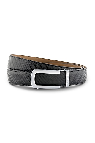 Walcot Black Leather Belt With Buckle by HALDEN