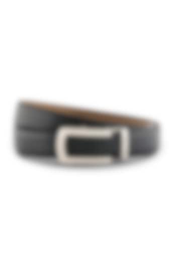 Walcot Black Leather Belt With Buckle by HALDEN