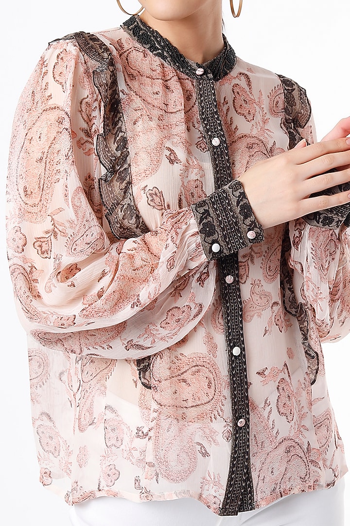 Black & White Printed Oversized Shirt by Hemant and Nandita at Pernia's Pop Up Shop