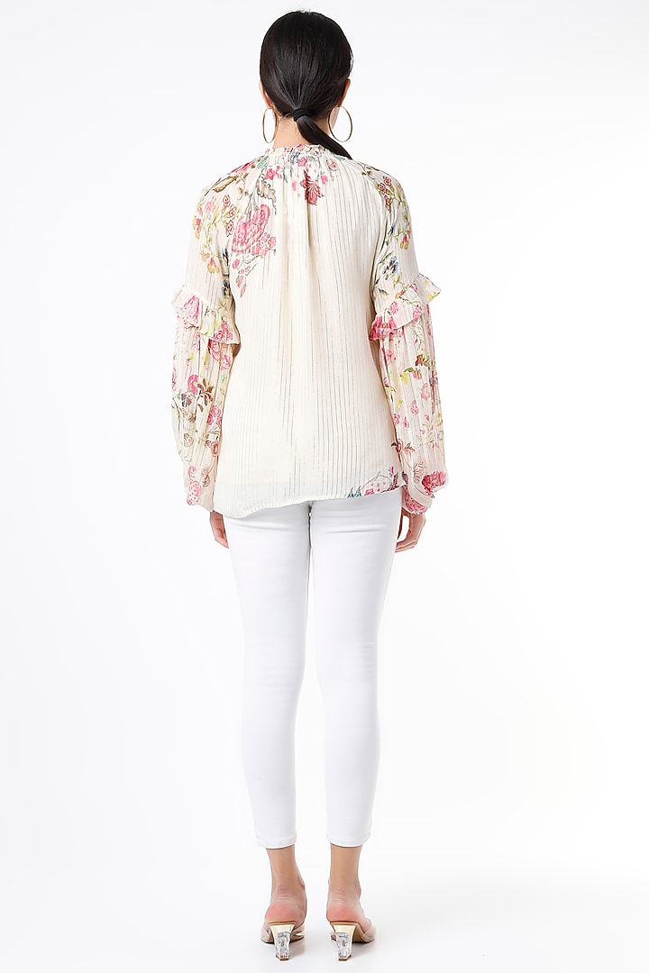 White Striped Top by Hemant and Nandita at Pernia's Pop Up Shop